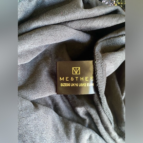 Wolf & Badger Women’s 12 Me & Thee Know The Ropes Metallic Stripe Dress Midi NWT - Picture 7 of 11